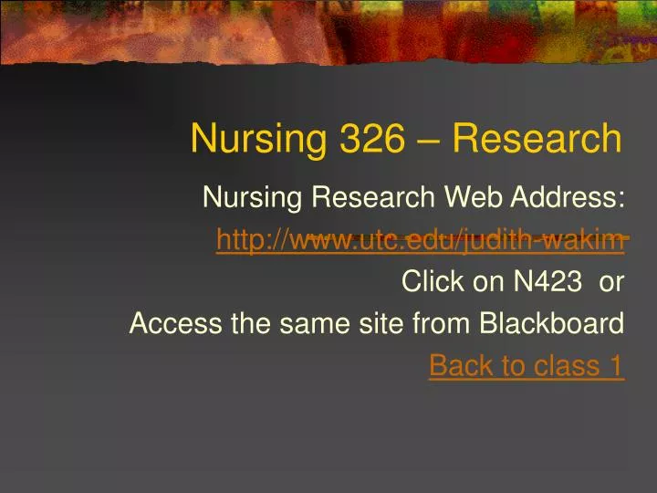 nursing 326 research