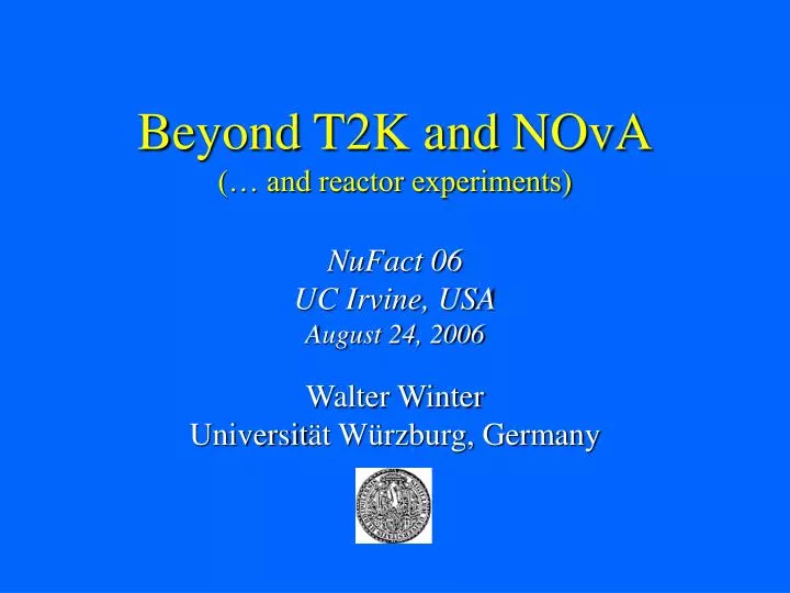 beyond t2k and nova and reactor experiments
