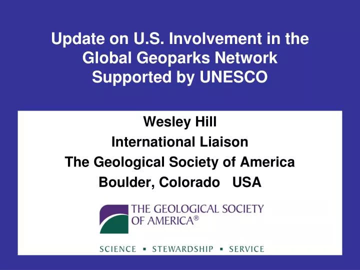 update on u s involvement in the global geoparks network supported by unesco