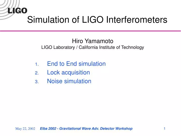 simulation of ligo interferometers