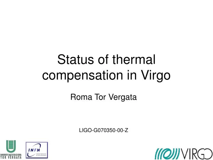 status of thermal compensation in virgo