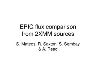 EPIC flux comparison from 2XMM sources