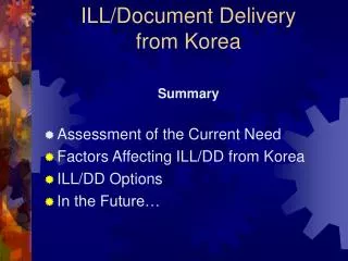 ILL/Document Delivery from Korea