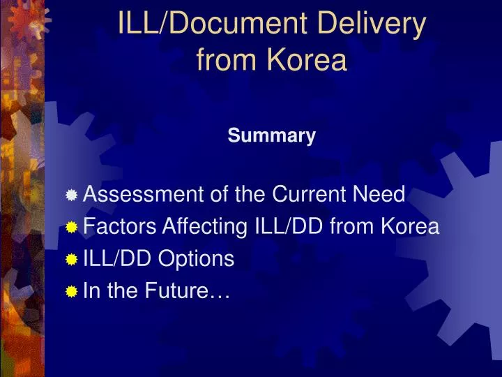 ill document delivery from korea