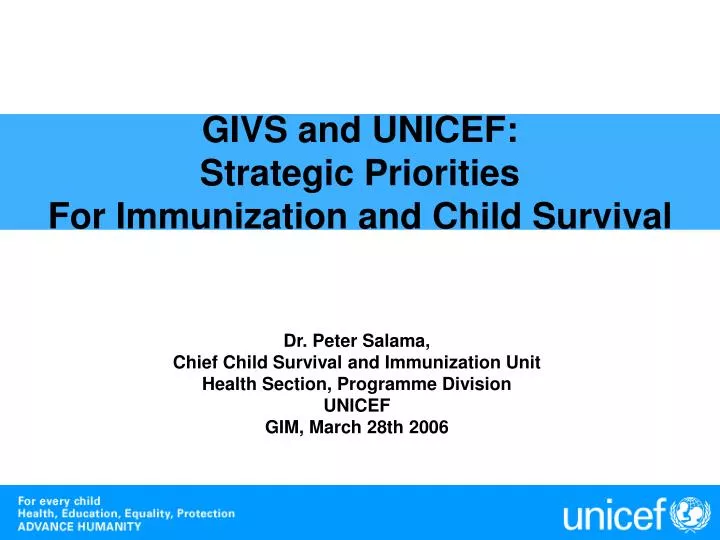 givs and unicef strategic priorities for immunization and child survival