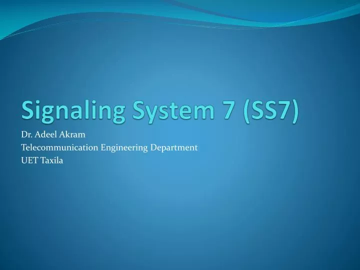 signaling system 7 ss7