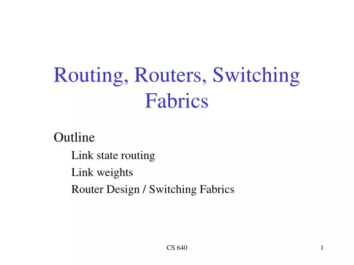 routing routers switching fabrics