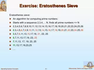Exercise: Eratosthenes Sieve