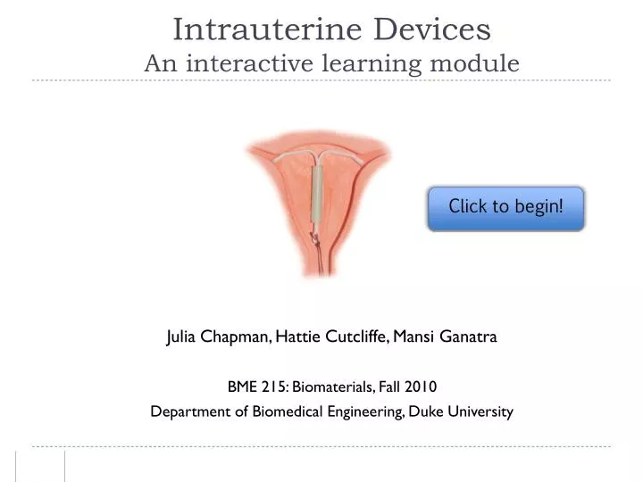 intrauterine devices an interactive learning module