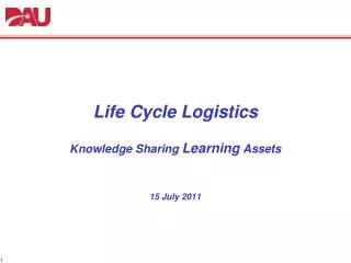 Life Cycle Logistics Knowledge Sharing Learning Assets