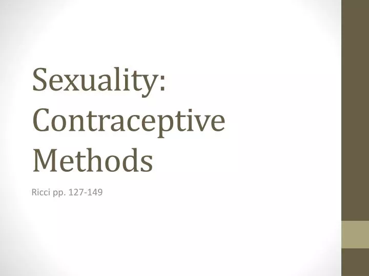 sexuality contraceptive methods