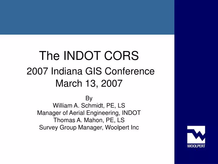 the indot cors 2007 indiana gis conference march 13 2007