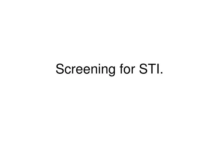 screening for sti