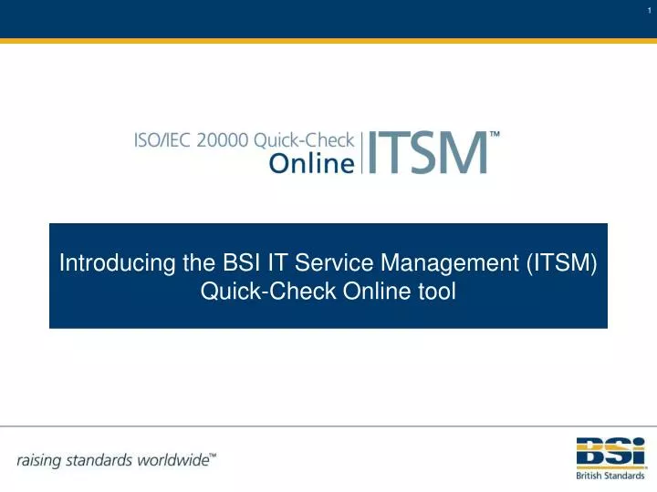 introducing the bsi it service management itsm quick check online tool