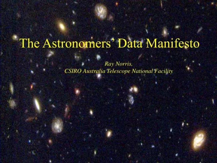 the astronomers data manifesto