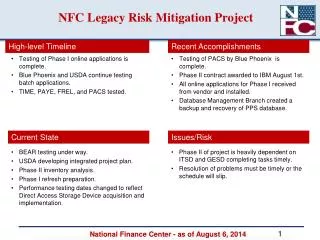 NFC Legacy Risk Mitigation Project