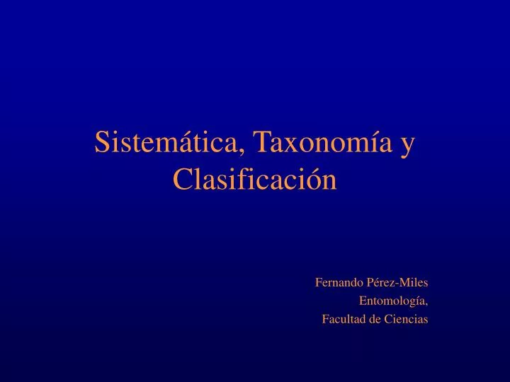 sistem tica taxonom a y clasificaci n