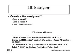 iii enseigner