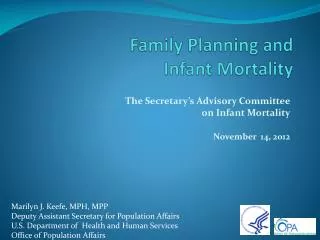Family Planning and Infant Mortality