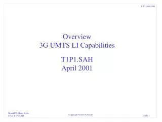 Overview 3G UMTS LI Capabilities T1P1.SAH April 2001