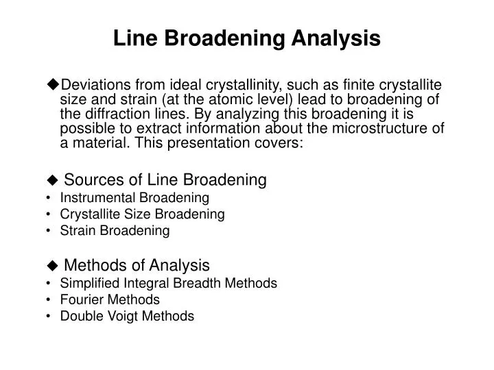 line broadening analysis