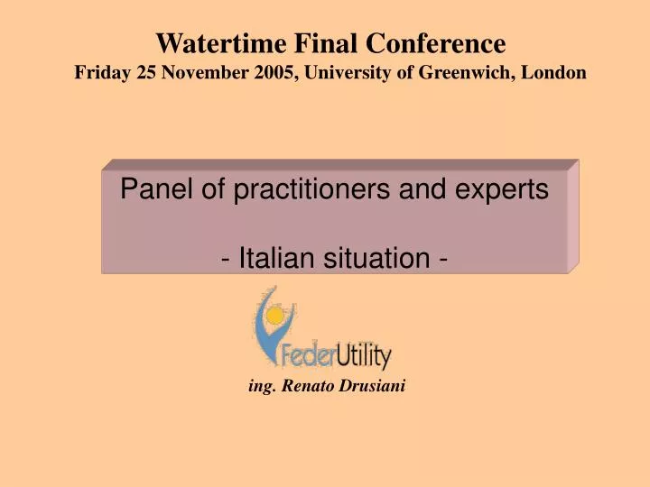 panel of practitioners and experts italian situation