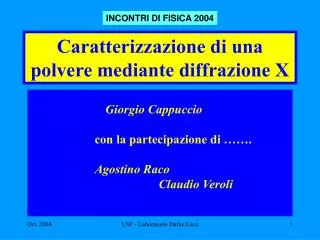 caratterizzazione di una polvere mediante diffrazione x