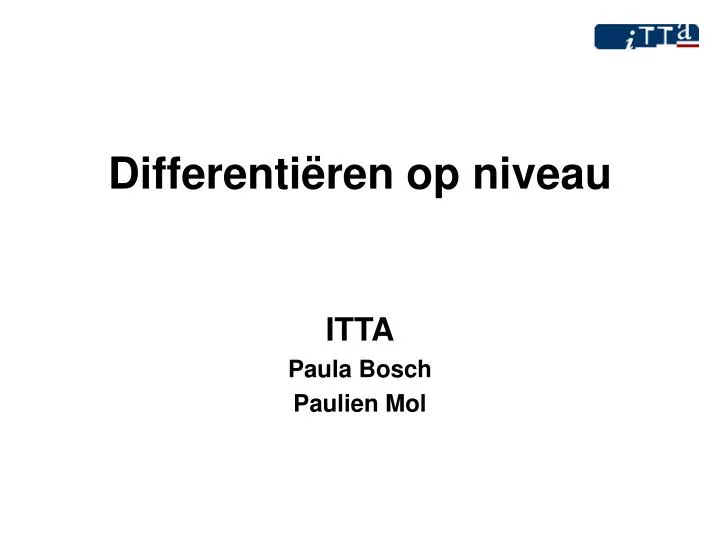 differenti ren op niveau