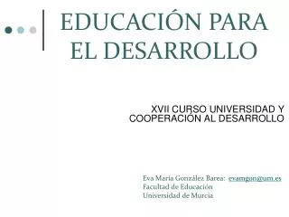 xvii curso universidad y cooperaci n al desarrollo