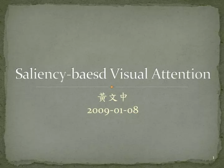 saliency baesd visual attention