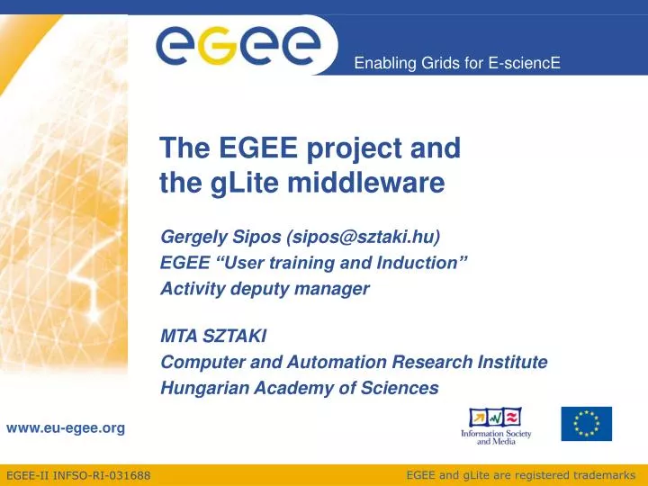 the egee project and the glite middleware