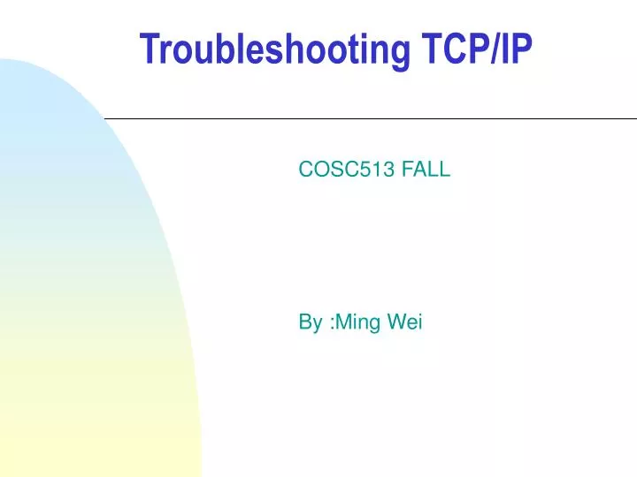 troubleshooting tcp ip