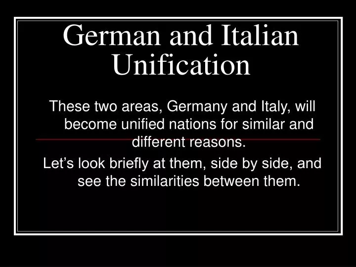 german and italian unification