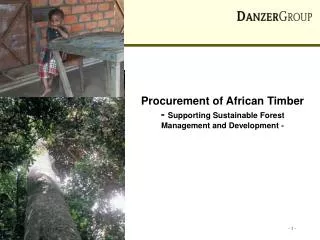 Procurement of African Timber - Supporting Sustainable Forest Management and Development -