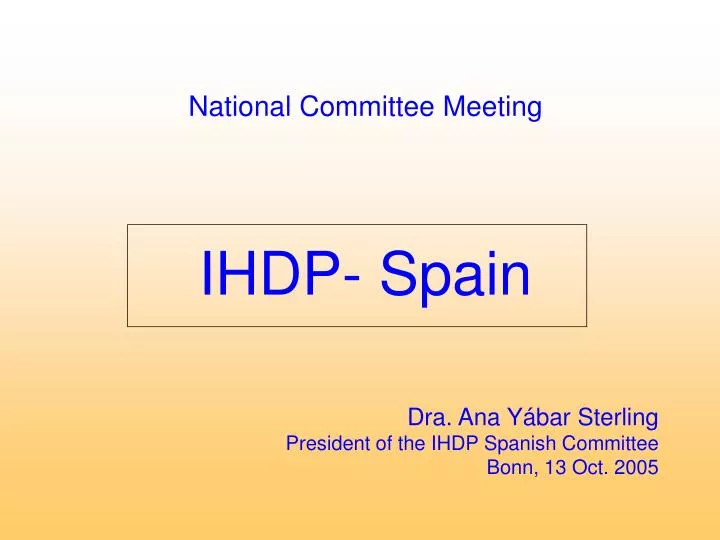 national committee meeting ihdp spain