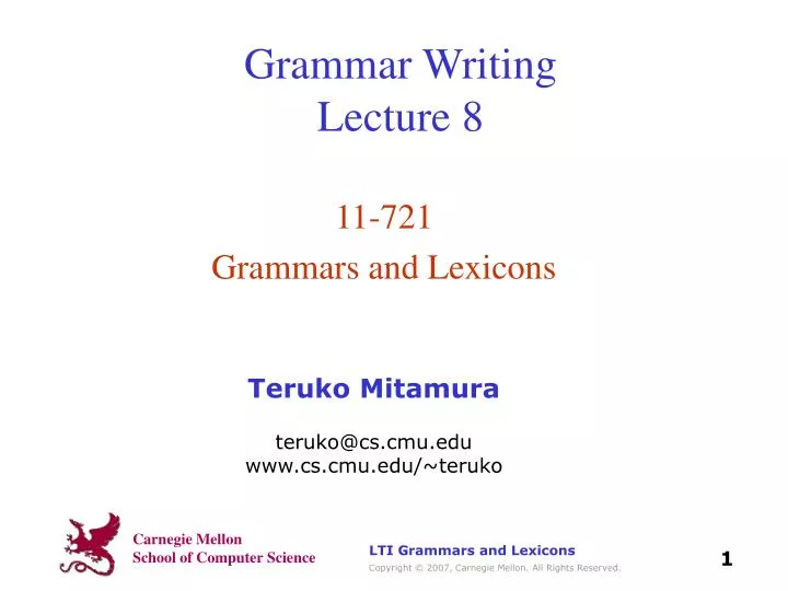 grammar writing lecture 8