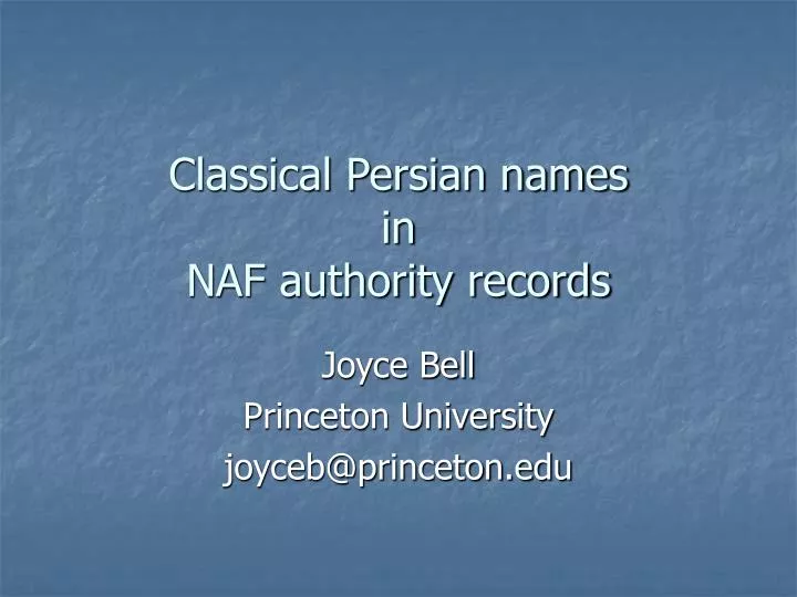 classical persian names in naf authority records