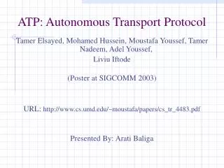 ATP: Autonomous Transport Protocol