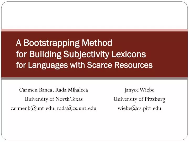 a bootstrapping method for building subjectivity lexicons for languages with scarce resources