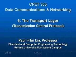 CPET 355 Data Communications &amp; Networking