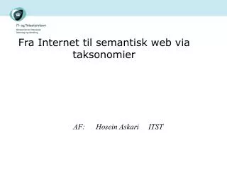 fra internet til semantisk web via taksonomier