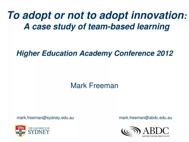 to adopt or not to adopt innovation a case study of team based learning