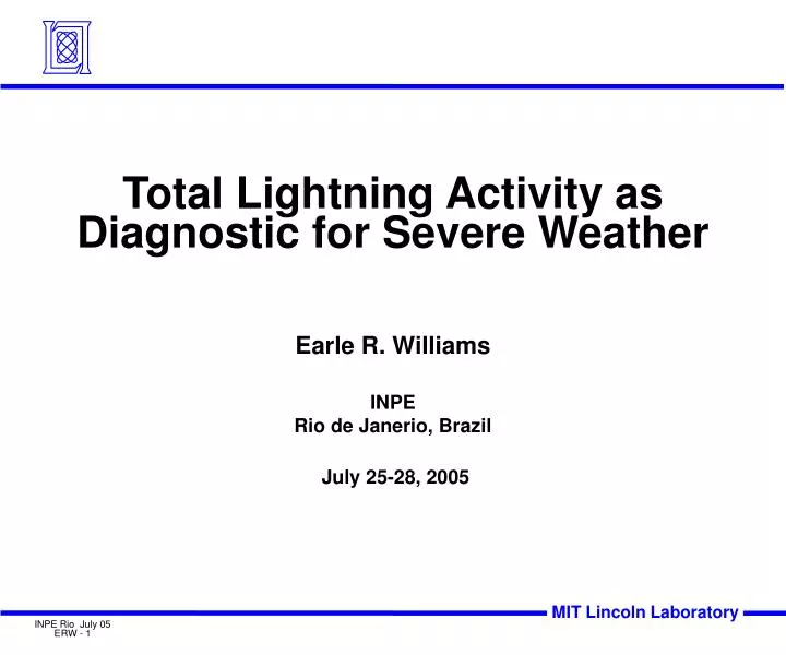 total lightning activity as diagnostic for severe weather