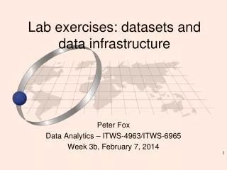 Lab exercises: datasets and data infrastructure