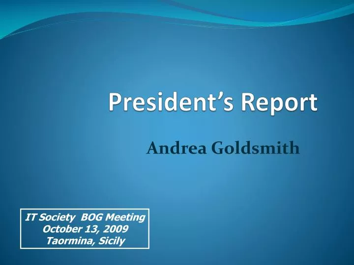 president s report