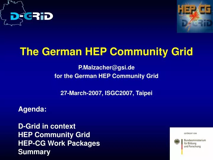 the german hep community grid