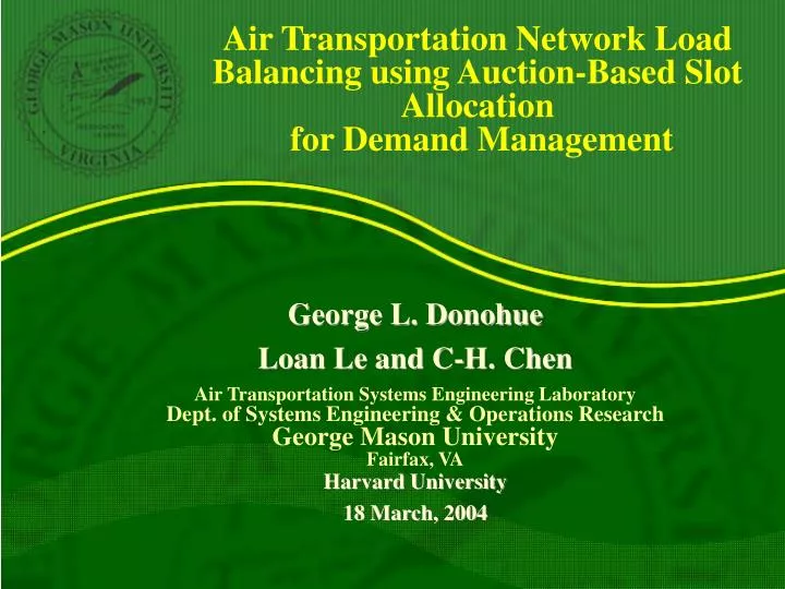 air transportation network load balancing using auction based slot allocation for demand management
