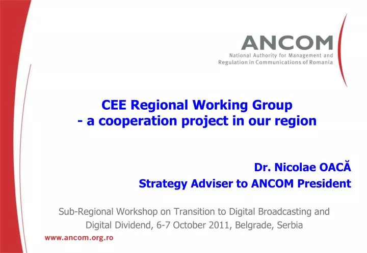 cee regional working group a cooperation project in our region
