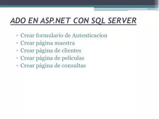 ADO EN ASP.NET CON SQL SERVER