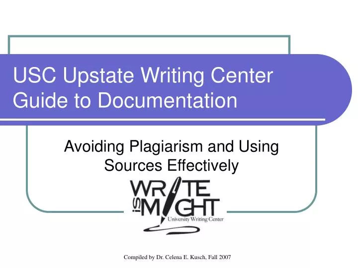 usc upstate writing center guide to documentation